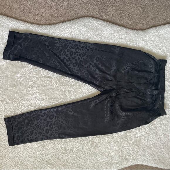 Mi Ami Andey Animal Print Black Joggers Satin Leopard Tapered Pants STYLEWS30234 - Picture 9 of 16